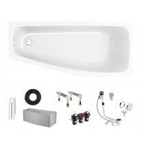 Rocky Plus/S100 170x75 højre Acryl-Raumsparbadewanne