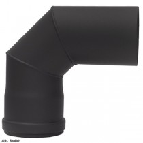 Rocky Dreiteiliger Rauchrohrbogen 90°, DM80, Farbe: Schwarz