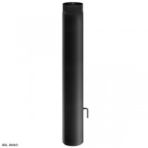 Rockytherm Rauchrohr mit Drosselklappe 1000 mm, DM180, Farbe: Schwarz
