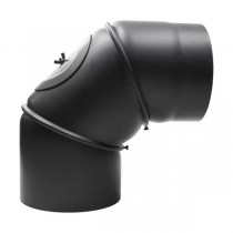 Rockytherm verstellbarer Rauchrohrbogen 0°- 90°, DM150, Farbe: Schwarz