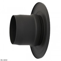 Rocky Rosette mit integrierter Mauermuffe, DM80, Farbe: Schwarz