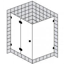 Sprinz BS-Dusche Rahmenlos, Tür m Seitenw 900x900x2000 kristall hell / chrom/silber hochglanz