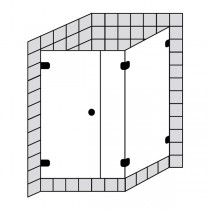Sprinz BS-Dusche Rahmenlos, Tür m Seitenwand 1000x1000x2000 kristall hell / chrom/silber hochglanz,
