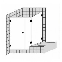 Sprinz BS-Dusche Rahmenlos, Tür m Seitenwand 900x900x2000 kristall hell / chrom/silber hochglanz,B:900x900H:2000 mm