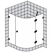 Sprinz BS-Dusche Rahmenlos, Viertelkreis 1000x1000x2000 kristall hell / chrom/silber hochglanz,