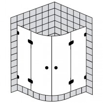 Sprinz BS-Dusche Rahmenlos, Viertelkreis 1000x1000x2000 kristall hell / chrom/silber hochglanz