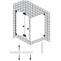 Sprinz Omega Plus Eckeinstieg mit Festteil 1000x1000x2000 mm kristall hell / SpriClean/ chrom/