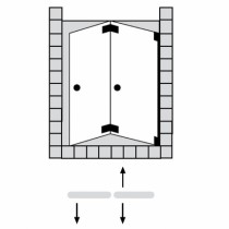 Sprinz Omega Plus Falttür in Nische 2tlg, 1000x2000 mm kristall hell / SpriClean/ chrom/