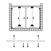 Sprinz Omega Plus Falttür in Nische 4tlg, 1200x2000 mm kristall hell / SpriClean/ chrom/