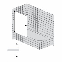 Sprinz Omega Plus Wannenaufsatz Pendeltür 1tlg, 800x1500 mm kristall hell / SpriClean/ chrom/