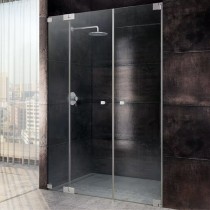 SPRINZ Omega Duschabtrennung für Nische, zwei Pendeltüren mit Festteil, 1400 x 2000, verschiedene Profilfarben, O24.2