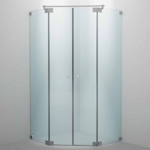 SPRINZ Rocky-Line O Duschabtrennung, Fünfeckdusche, Eckeinstieg mit Pendeltüren und zwei Festteilen, 1000 x 1000 x 2000, verschiedene Profilfarben, O52.0