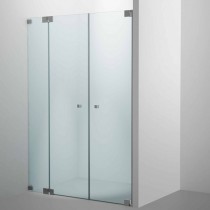 SPRINZ Rocky-Line O Duschabtrennung für Nische, zwei Pendeltüren mit Festteil, 1400 x 2000, verschiedene Profilfarben, O24.2