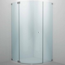 SPRINZ Rocky-Line O Duschabtrennung, Viertelkreisdusche, mit Drehtür und zwei Festteilen, für Wannenradius 500 mm, 1000 x 1000 x 2000, verschiedene Profilfarben, O15.2