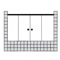 Sprinz Tansa Schiebetüren Badewannenabtrennung mit Festfeldern ESG kristall hell, 2000x2000 mm, schwarz matt TA492.2SM
