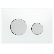 TECEloop WC-Betätigungsplatte Glas weiß Tasten Chr. m. Zweimengentech.