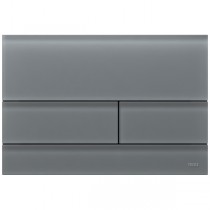 TECEsquare II WC-Betätigungsplatte Glas für Zweimengentechnik, Glas signalgrau satiniert