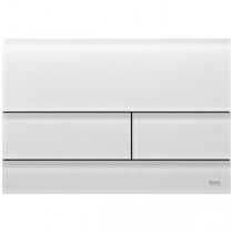 TECEsquare II WC-Betätigungsplatte Zweimengentechnik, Glas weiß satiniert