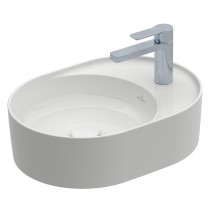 VB Aufsatzwaschbecken Collaro 4A1553 510x380mm Oval Stone White CeramicPlus