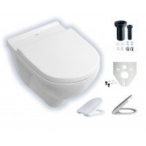 Villeroy & Boch O.Novo wandhängendes-Tiefspül-WC mit offenem Spülrand und CeramicPlus-Beschichtung 5660R0R1