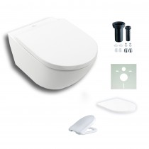 Villeroy & Boch wandhängendes Tiefspül-WC Subway 3.0 370x560x360mm Abgang waagerecht, mit TwistFlush, weiß Alpin CeramicPlus 4670T0R1