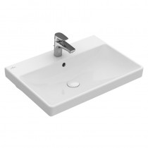 Villeroy & Boch WT Avento 4158 650x470mm 3-Loch Arm mittl HL durchgest Überl Eckig WeißAlpin