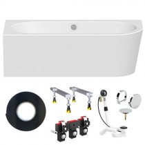 Vorwand-Badewanne Rocky L100 Wall Corner rechts Acrylwanne für Wandeinbau,  1800 x 800 x 600 mm, weiß