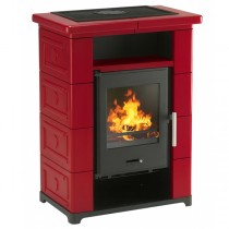 WAMSLER Kaminofen Montafon, 7 kW, Keramik bordeaux