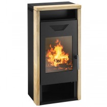 WAMSLER Kaminofen Yara, 8 kW, schwarz/Sandstein Rainbow