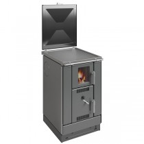 WAMSLER Küchenofen K 158 F, 22 kW, mit Cerankochfeld, wasserführend, anthrazit