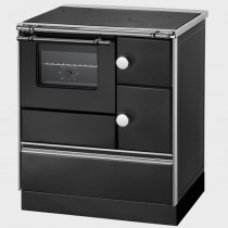 WAMSLER Küchenofen mit lackierter Herdplatte , Backfach und Rauchrohranschluss links, 7,3 kW, schwarz