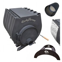 Warmluftofen Rockytherm 24kW mit Herdplatte Werkstattofen inkl. Kat. Auswahlset