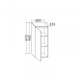Burgbad Lin20 Halbhoher Schrank (UHFG040) PG2 Acrylfront/Mehrfachlackierung Matt