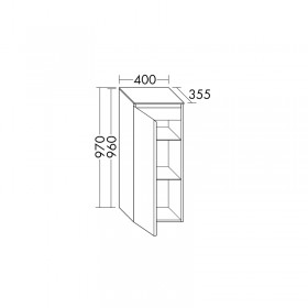 Burgbad Lin20 Halbhoher Schrank (UHFH040) PG2 Acrylfront/Mehrfachlackierung Matt