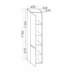 Burgbad Lin20 Hochschrank (HSPD040) PG1 Melamin