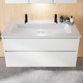 Burgbad Lin20 Keramik-Waschtisch inkl. Waschtischunterschrank 123 (SGHJ123) PG3 Mehrfachlackierung HGL