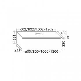 Burgbad Lin20 Waschtischunterschrank 120 (WXYH120) PG2 Acrylfront/Mehrfachlackierung Matt