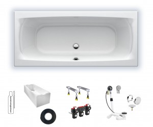 Badewanne Life2/M100 1800x800 Acryl Duo-Einbauwanne