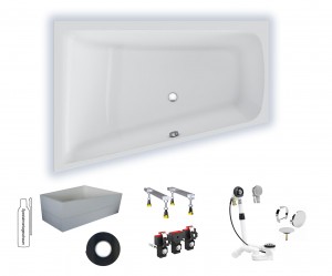Badewanne Life2/M100 links 1700x1200x800 Acryl Trapez Badewanne