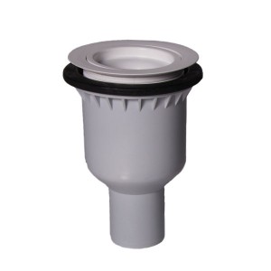 Bodenablauf senkrecht DN 50, Sperrwasserhöhe 50 mm Rahmenmaß 100x100x8,5 mm inkl. Rost aus Edelstahl