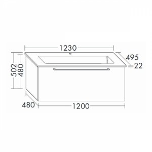 Burgbad Bel Keramik-Waschtisch+Unterschrank 1230 PG4  
