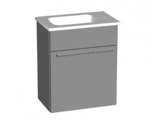 Burgbad Bel Gästebad Keramik-Waschtisch inkl. Waschtischunterschrank 430 PG3 (SFAA043)