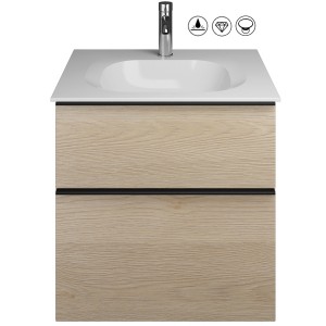 Burgbad Fiumo Set Mineralguss-Waschtisch inkl. Waschtischunterschrank(SFXL062)