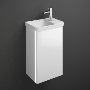 Burgbad Iveo Gäste Bad Mineralguss-Waschtisch inkl.Waschtischunterschrank mit LED-Waschtischunterschrankbeleuchtung 440 (SFGX044)