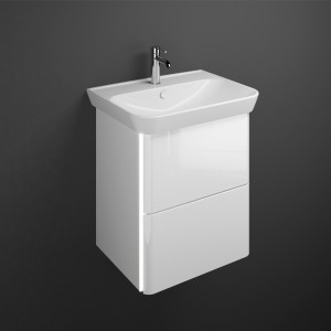 Burgbad Iveo Keramik-Waschtisch+Waschtischunterschrank & Beleuchtung (SFEY065)