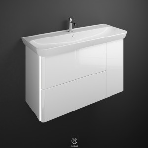 Burgbad Iveo Keramik-Waschtisch+Waschtischunterschrank & Beleuchtung (SFFR120)