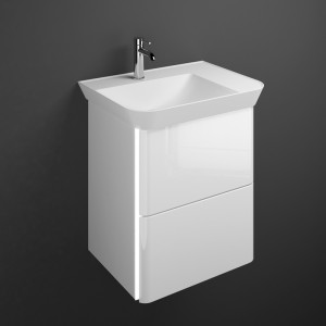 Burgbad Iveo Mineralguss-Waschtisch+Waschtischunterschrank & Beleuchtung (SFFU065)