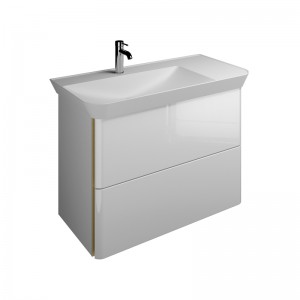 Burgbad Iveo Mineralguss-Waschtisch+Waschtischunterschrank (SFEO100)