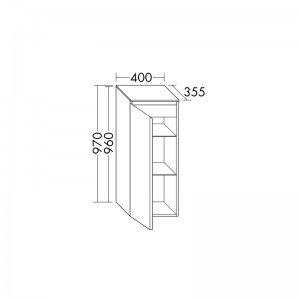 Burgbad Lin20 Halbhoher Schrank (UHFH040) PG3 Mehrfachlackierung HGL