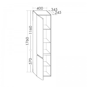 Burgbad Lin20 Hochschrank (HSPD040) PG1 Melamin